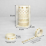 Gold Foil Decorative Washi Tape Set | Cake Decoration | 5 Pieces per Pack | Pack of 1