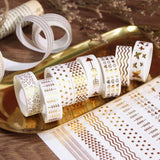 Gold Foil Decorative Washi Tape Set | Cake Decoration | 5 Pieces per Pack | Pack of 1