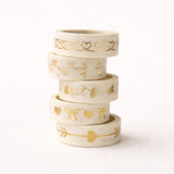 Gold Foil Decorative Washi Tape Set | Cake Decoration | 5 Pieces per Pack | Pack of 1