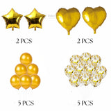 Gold Heart & Star Balloon Set | Party Decoration Combo | 14 pc Set | 1 Piece - Bakeyy.com - India - Gold Heart & Star Balloon Set | Party Decoration Combo | 14 pc Set | 1 Piece - Default Title 150.00