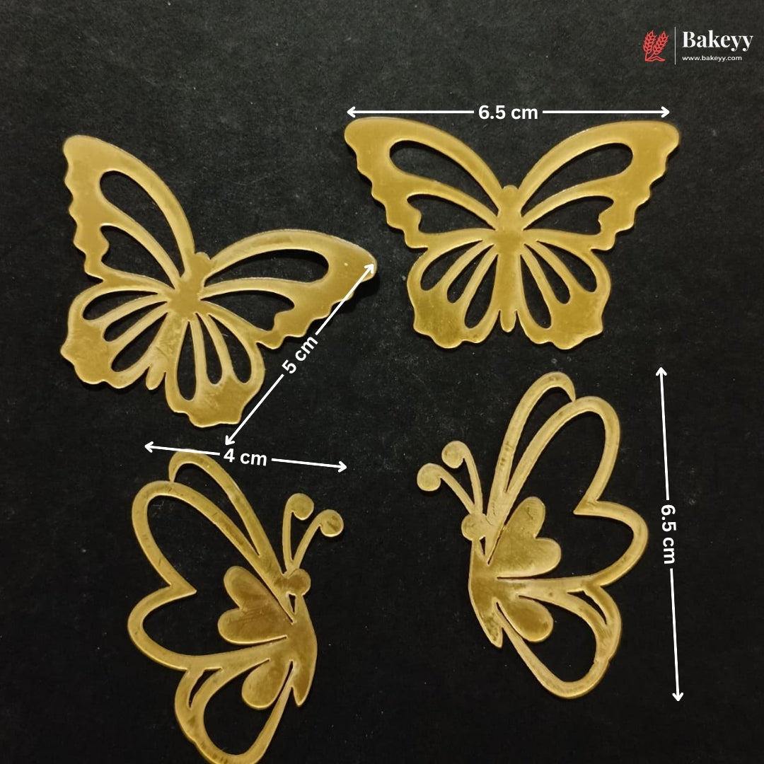 Gold Metallic Cake Topper Cutouts Set | Assorted Designs for Cake Decoration | Pack of 1