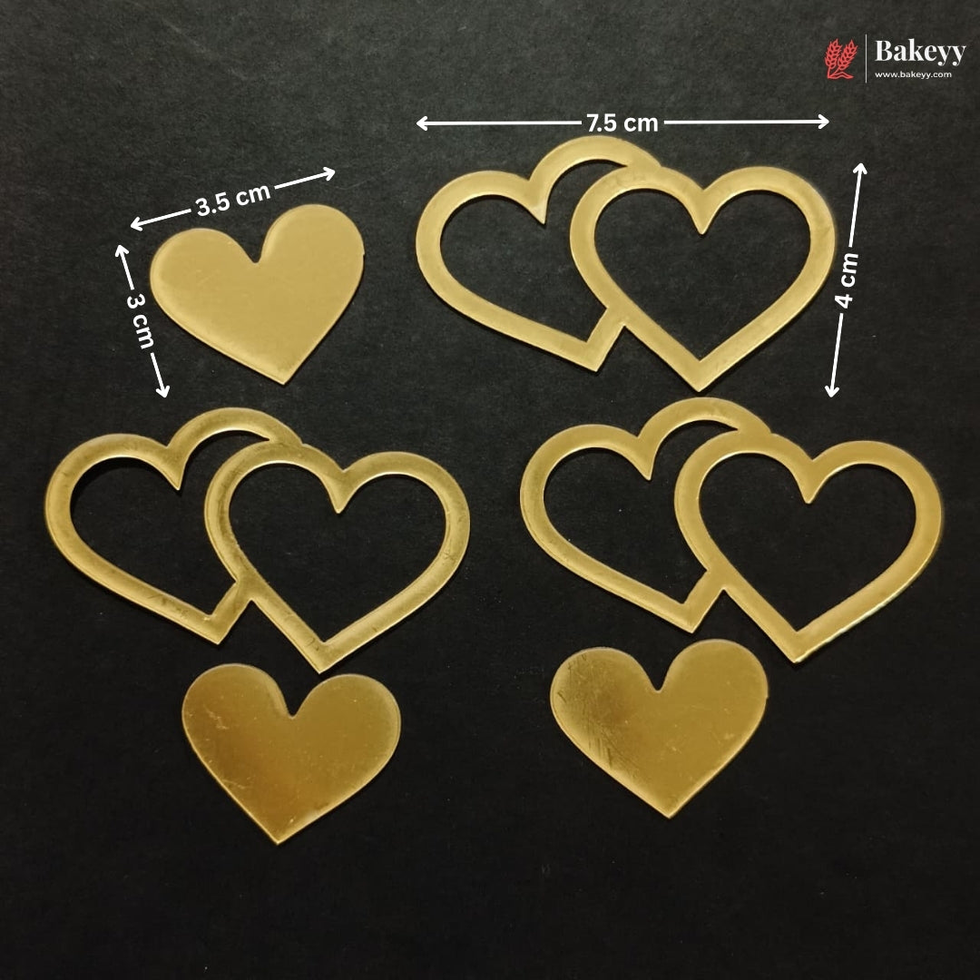 Gold Metallic Cake Topper Cutouts Set | Assorted Designs for Cake Decoration | Pack of 1