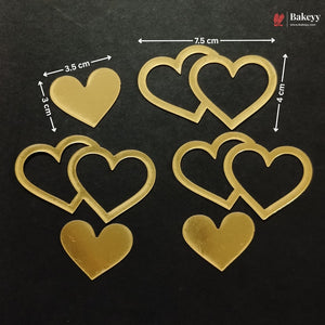 Gold Metallic Cake Topper Cutouts Set | Assorted Designs for Cake Decoration | Pack of 1