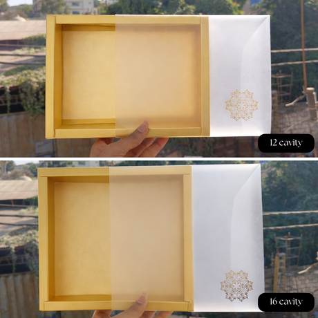 Gold Sliding Chocolate Box with Gold Cavity | Premium Rigid Gift Box for Chocolates | Pack of 10 (Copy) (Copy)