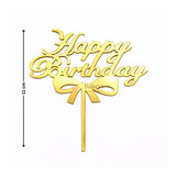 Gold Paper Toppers Happy Birthday Cake Topper