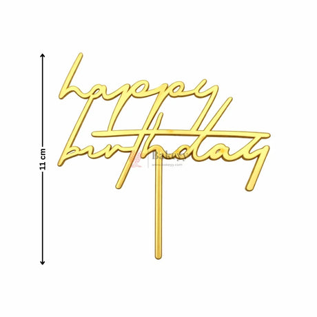 Gold Paper Toppers Happy Birthday Cake Topper