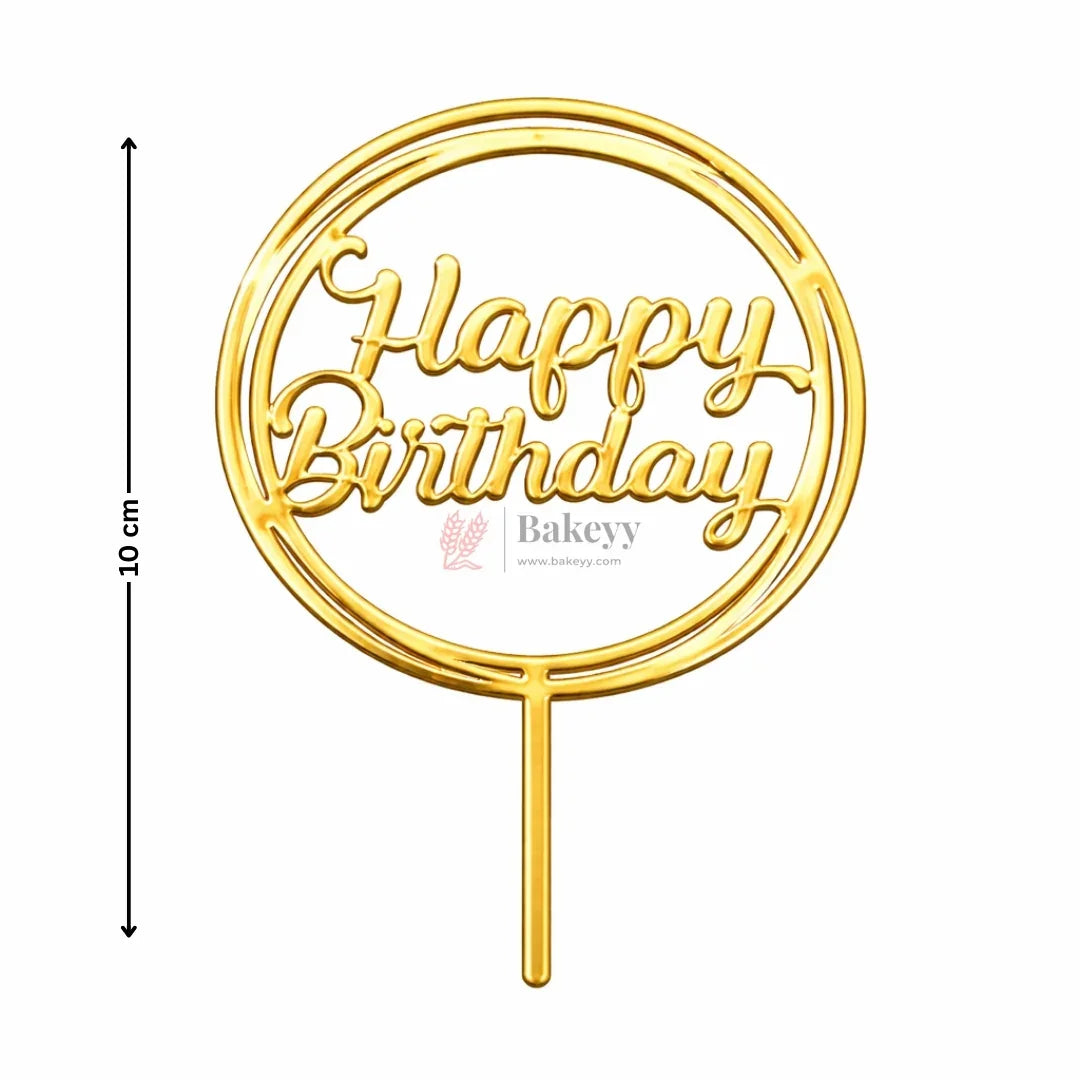 Gold Paper Toppers Happy Birthday Cake Topper