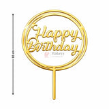 Gold Paper Toppers Happy Birthday Cake Topper