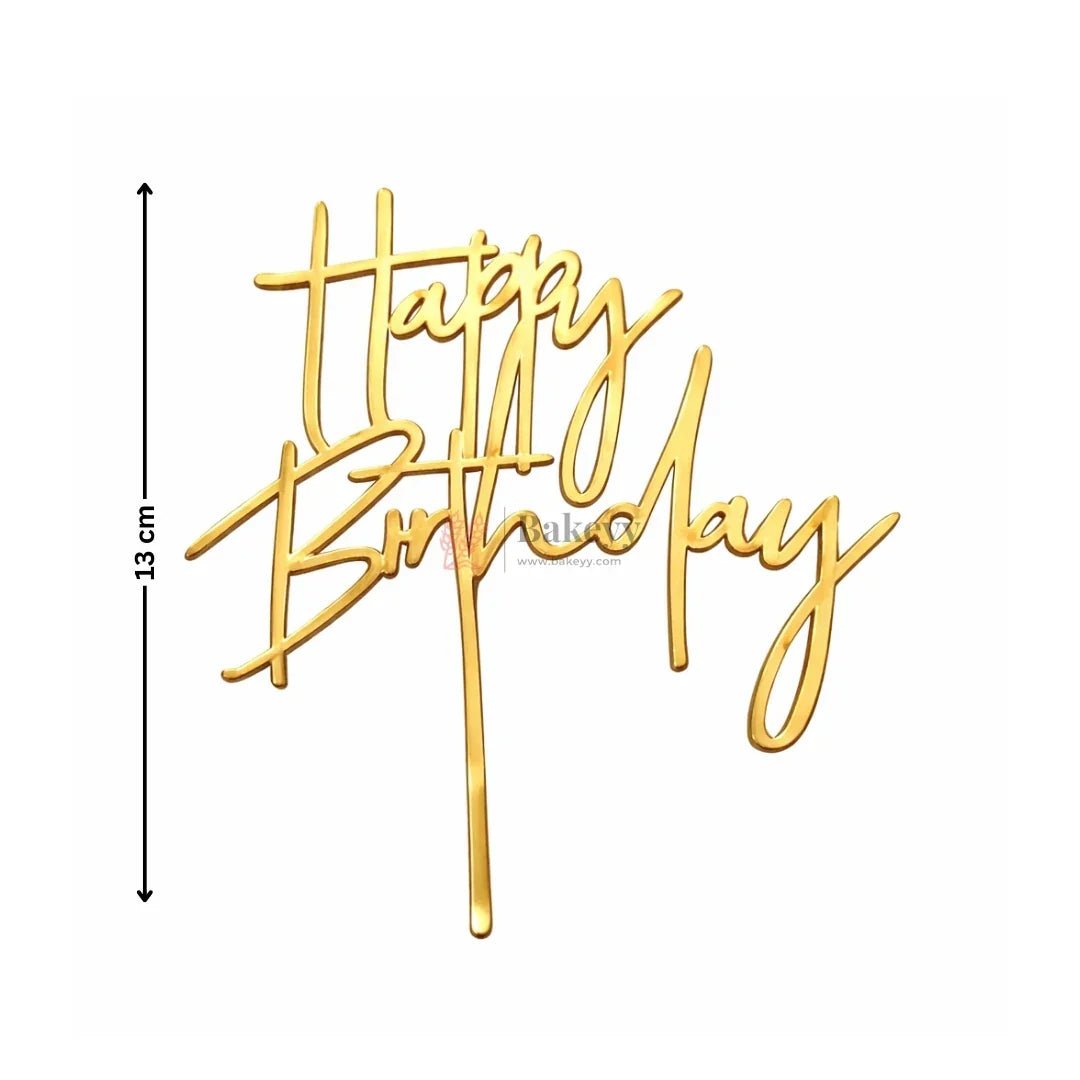 Gold Paper Toppers Happy Birthday Cake Topper