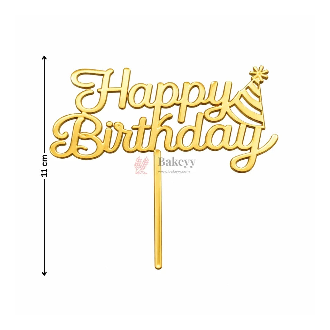 Gold Paper Toppers Happy Birthday Cake Topper