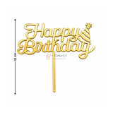 Gold Paper Toppers Happy Birthday Cake Topper