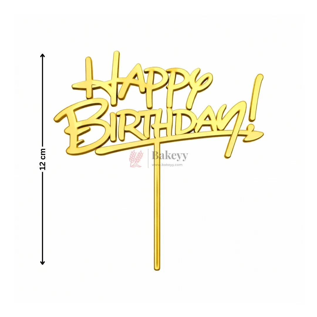 Gold Paper Toppers Happy Birthday Cake Topper