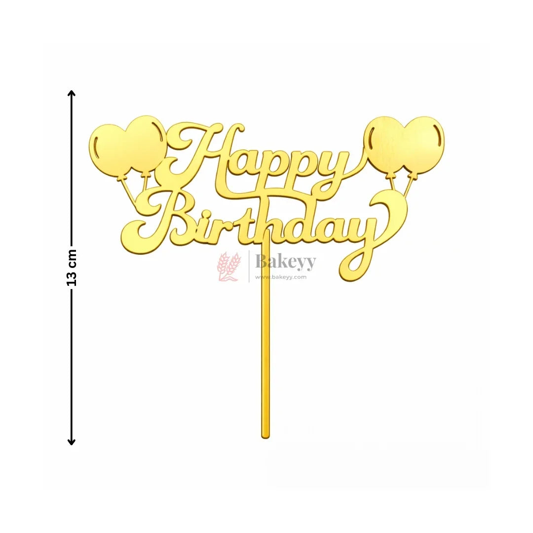 Gold Paper Toppers Happy Birthday Cake Topper