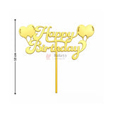 Gold Paper Toppers Happy Birthday Cake Topper