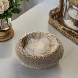 Golden - Brown | Round Velvet Gift Hamper | Luxuriously Embellished Decorative Basket - Bakeyy.com - India - Golden - Brown | Round Velvet Gift Hamper | Luxuriously Embellished Decorative Basket - Extra Small