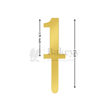3 Inch | Golden Cake Topper Number 1 | 1 Piece