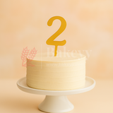 5 Inch | Golden Cake Topper Number 2 | 1 Piece