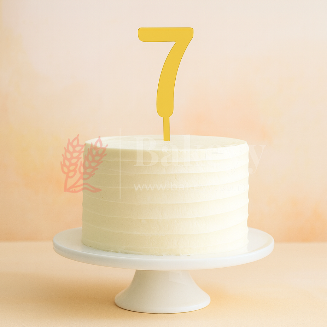 5 Inch | Golden Cake Topper Number 7 | 1 Piece
