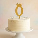 Acrylic Number Cake Topper with Crown Design | 0–9 | 3 Inch & 5 Inch | Pack of 5 - Bakeyy.com - India - Acrylic Number Cake Topper with Crown Design | 0–9 | 3 Inch & 5 Inch | Pack of 5 - 3 Inch / 0 50.00