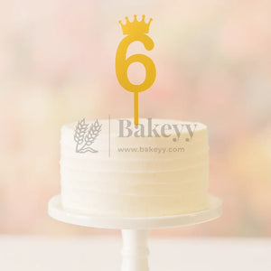 Acrylic Number Cake Topper with Crown Design | 0–9 | 3 Inch & 5 Inch | Pack of 5 - Bakeyy.com - India - Acrylic Number Cake Topper with Crown Design | 0–9 | 3 Inch & 5 Inch | Pack of 5 - 3 Inch / 6 50.00