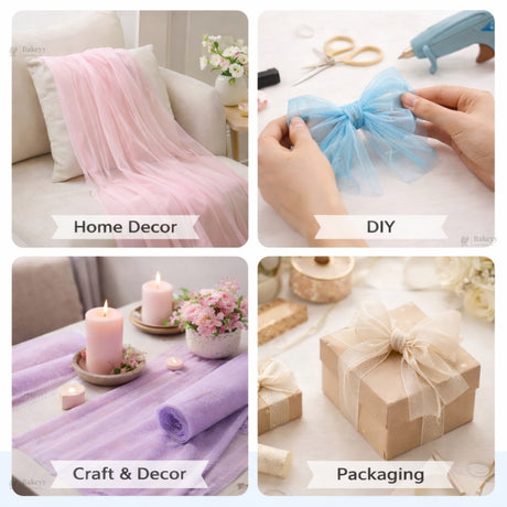 Aurora Weave Net Fabric | Decorative Mesh Pattern | Multiple Colors Available | Pack of 1