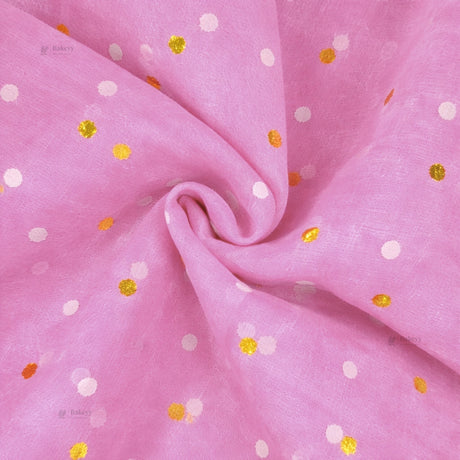 Golden Polka Dot Mesh Fabric | Decorative Net Cloth | Multiple Colors Available | Pack of 1