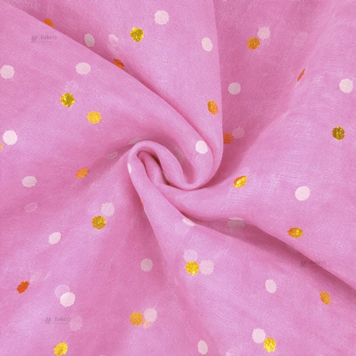 Golden Polka Dot Mesh Fabric | Decorative Net Cloth | Multiple Colors Available | Pack of 1
