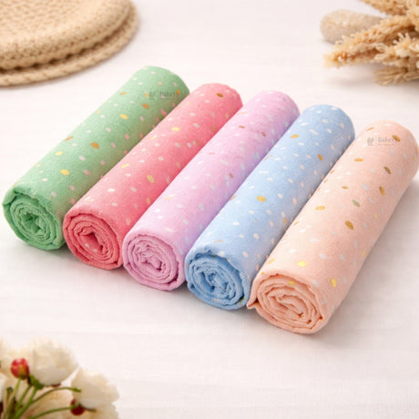 Golden Polka Dot Mesh Fabric | Decorative Net Cloth | Multiple Colors Available | Pack of 1