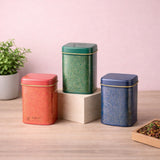 Premium Rectangle Decorative Tin Storage Containers |  Vibrant, Modern Patterns | 1 Piece