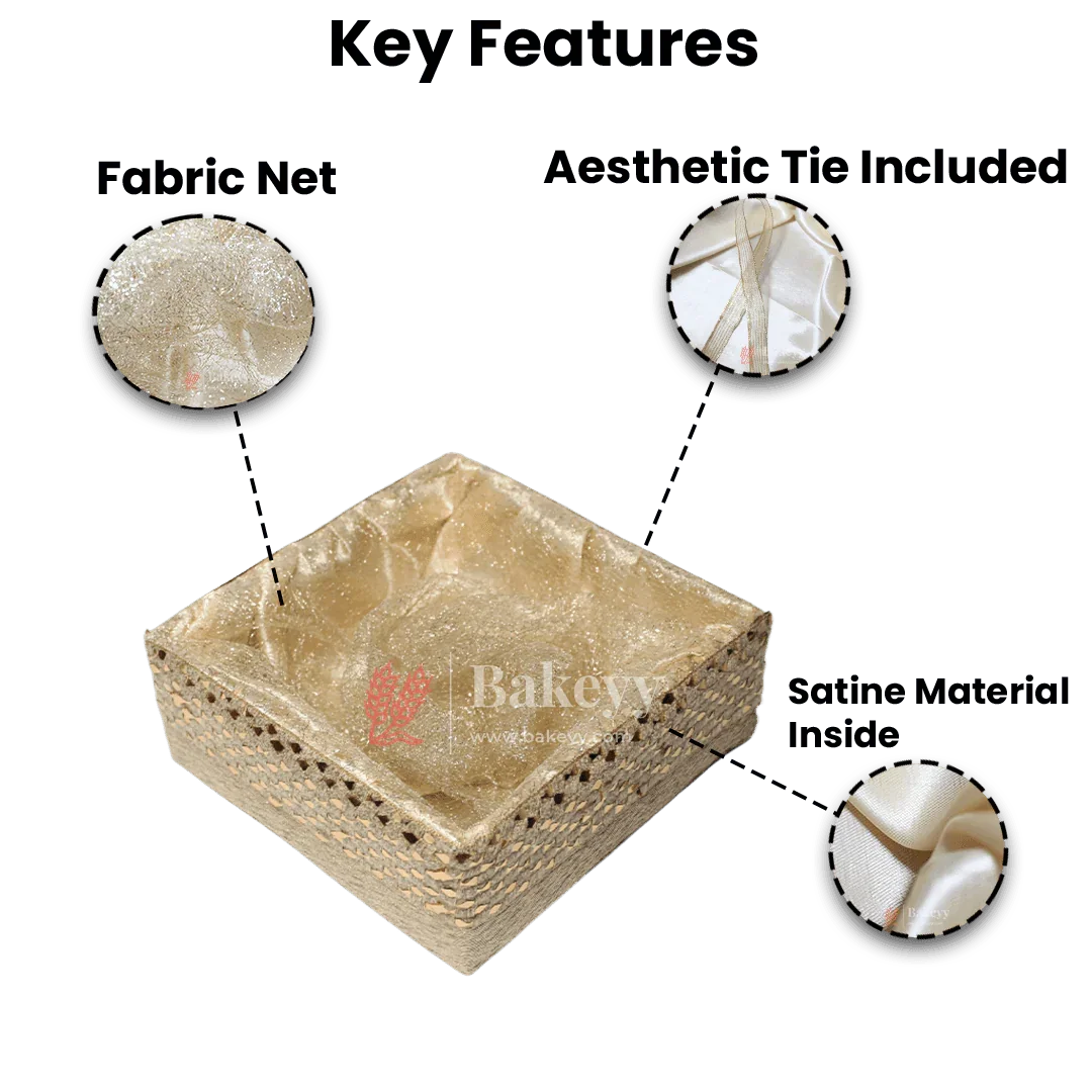 Golden_Square_Woven_Hamper-_Elegant_Gifting_Basket-_key-features-bakeyy.com - Bakeyy.com
