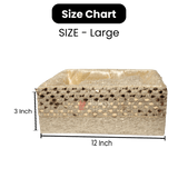Erratic Golden Square Woven Hamper | Elegant Gifting Basket - Bakeyy.com - India - Erratic Golden Square Woven Hamper | Elegant Gifting Basket - Small-8 Inch