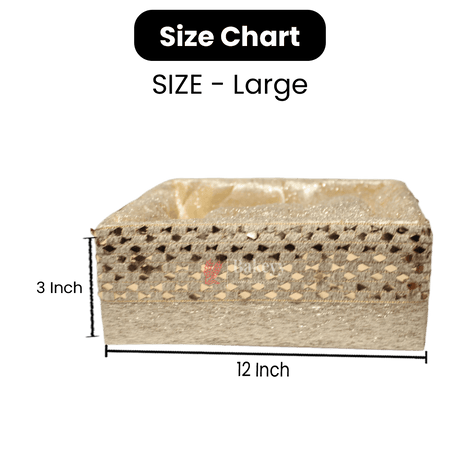 Erratic Golden Square Woven Hamper | Elegant Gifting Basket - Bakeyy.com - India - Erratic Golden Square Woven Hamper | Elegant Gifting Basket - Small-8 Inch