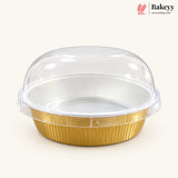 Round Foil Dessert Container with Transparent Dome Lid | Pack of 25