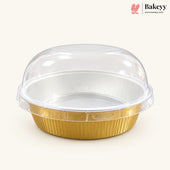 Round Foil Dessert Container with Transparent Dome Lid | Pack of 25
