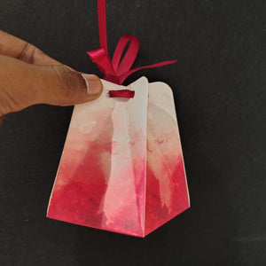Trapezoid Ribbon Gift Box – 9 x 8 cm | Festive & Diwali Return Favor Box| Pack of 10