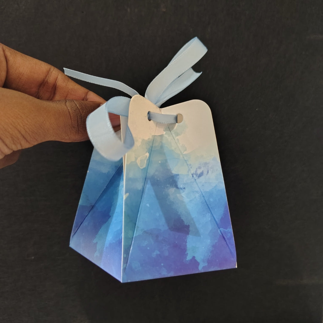 Trapezoid Ribbon Gift Box – 9 x 8 cm | Festive & Diwali Return Favor Box| Pack of 10