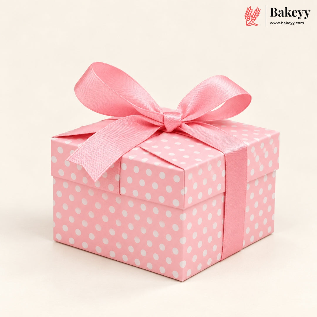 Luxury Polka Dot Goodie Boxes | Elegant Printed Gift Boxes with Ribbons | Pack of 10