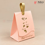 Embossed Premium Bow Gift Box with Leather Handle | 2 Designs | Pack of 10