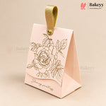 Embossed Premium Bow Gift Box with Leather Handle | 2 Designs | Pack of 10