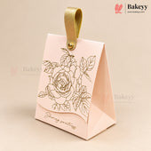 Embossed Premium Bow Gift Box with Leather Handle | 2 Designs | Pack of 10