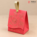 Embossed Premium Bow Gift Box with Leather Handle | 2 Designs | Pack of 10