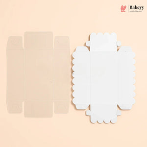 White paper cutout of a flower on a beige background with 'Bakeey' branding.