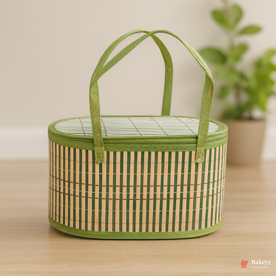 Green Oval Wooden baskets | 1 Piece
