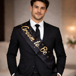 GroomtoBeSatinSashPremiumPartyCelebrationSash - Bakeyy.com