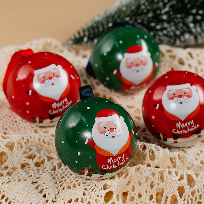 Christmas Ball Tin Box | Perfect for Candy & Tree Decorations | Random Prints Per Pack | Pack of 6