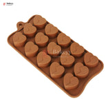 15-Cavity | Breakable Design | Silicone Heart-Shaped Chocolate & Candy Mould| 1 Piece