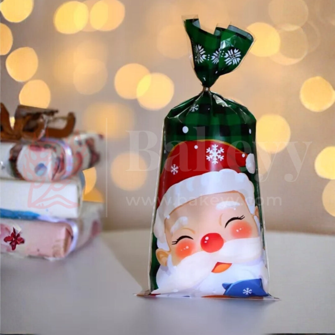 Christmas Cellophane Treat Bags with 50 Pieces Twisters | Random Designs-Pack of 50