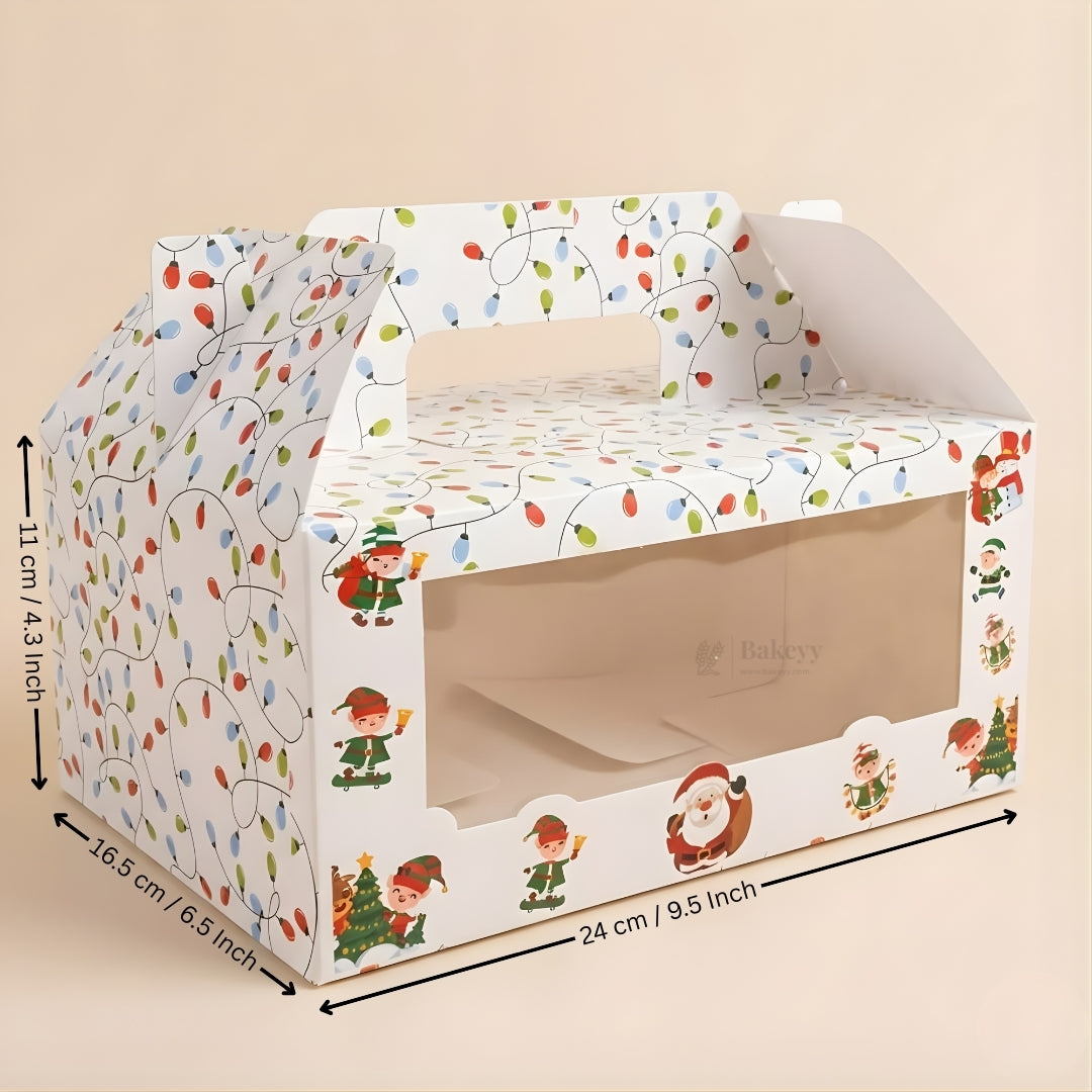 White Christmas Theme Hamper Gift Box | Premium Christmas Gift Packaging | Multi-Sizes | Pack of 25