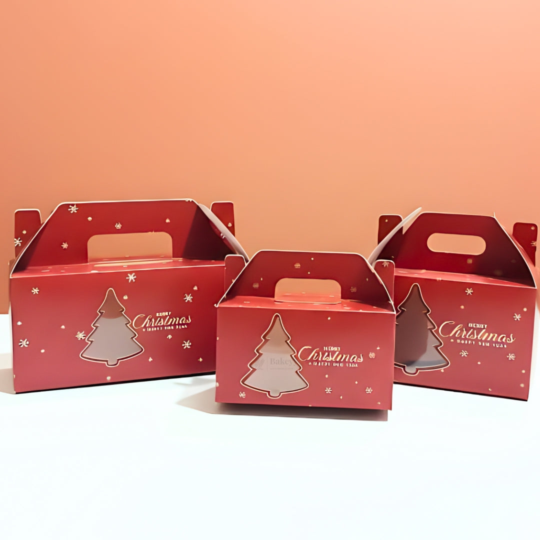 Christmas Hamper Box with Handle | Festive Gifting Box | Premium Holiday Packaging | Pack of 25