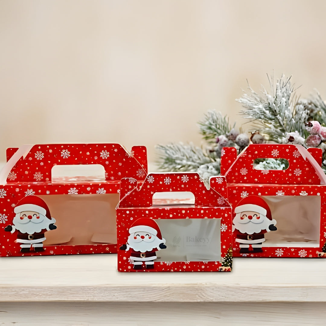 Red Santa Theme Hamper Boxes | Premium Christmas Gift Packaging | Multi-Sizes | Pack of 25